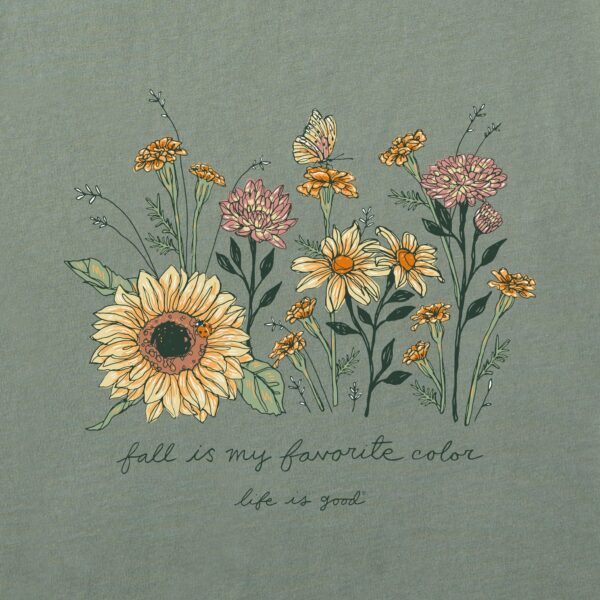 Women's Fall Favorite Color Flowers Long Sleeve Crusher Tee - Image 5