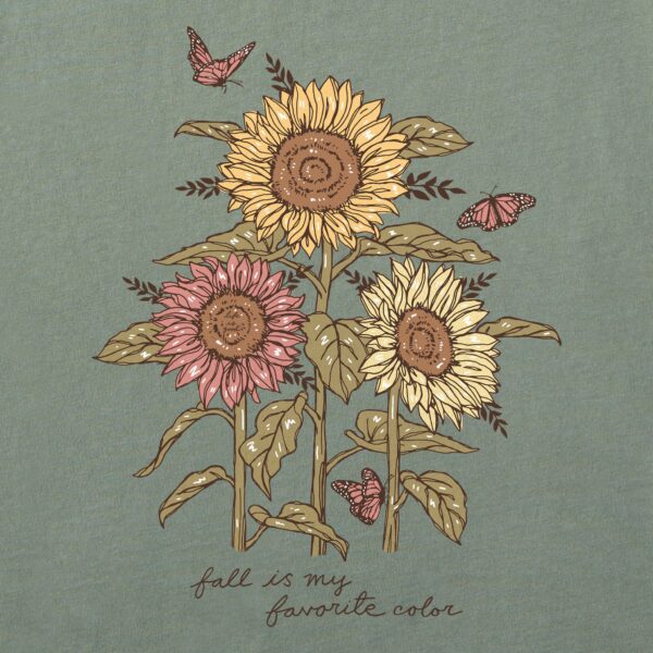 Women's Fall is my Favorite Sunflowers Long Sleeve Crusher Tee - Image 2