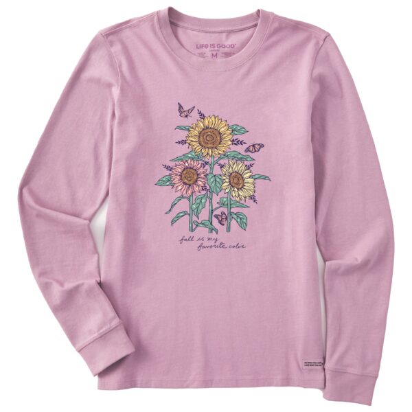 Women's Fall is my Favorite Sunflowers Long Sleeve Crusher Tee - Image 3