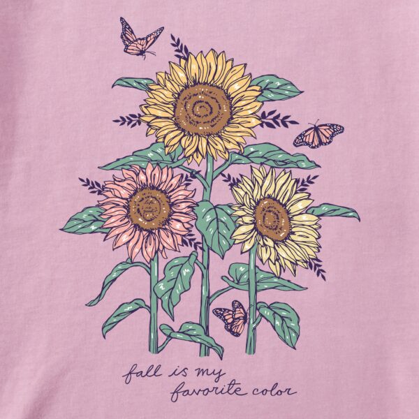 Women's Fall is my Favorite Sunflowers Long Sleeve Crusher Tee - Image 4