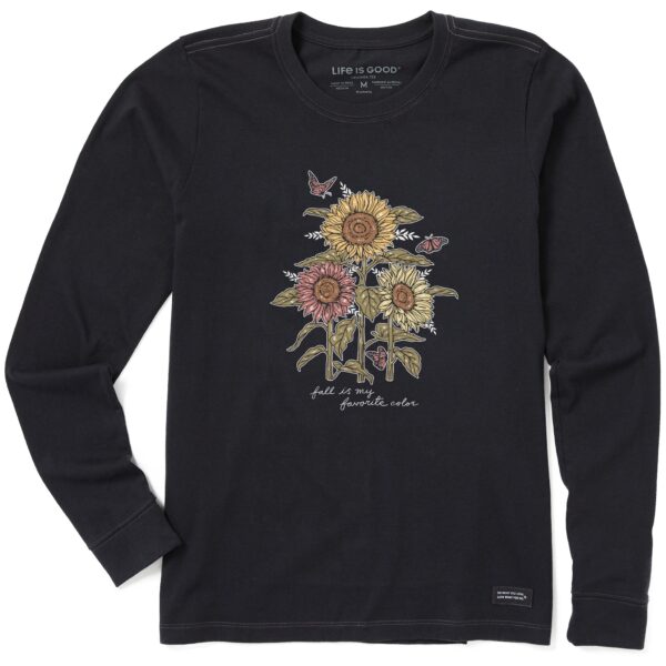 Women's Fall is my Favorite Sunflowers Long Sleeve Crusher Tee - Image 5