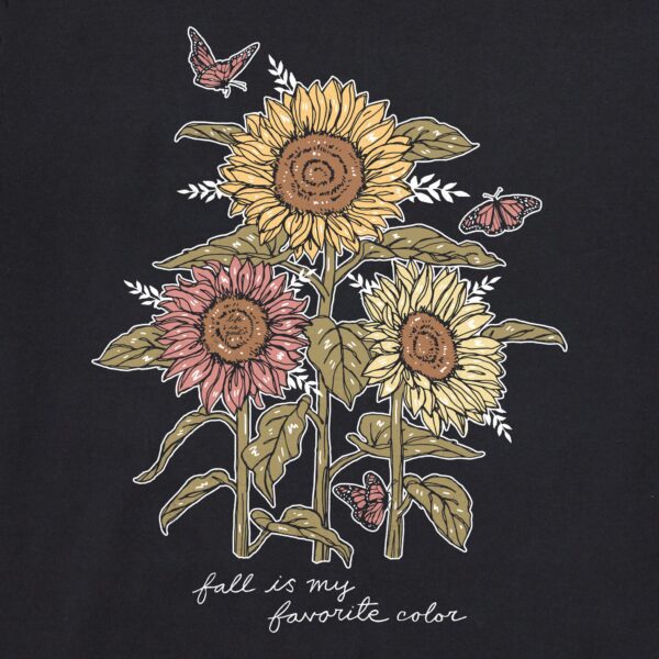 Women's Fall is my Favorite Sunflowers Long Sleeve Crusher Tee - Image 6
