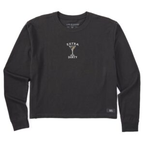 Women's Extra Dirty Martini Mini Long Sleeve Crusher Boxy Tee