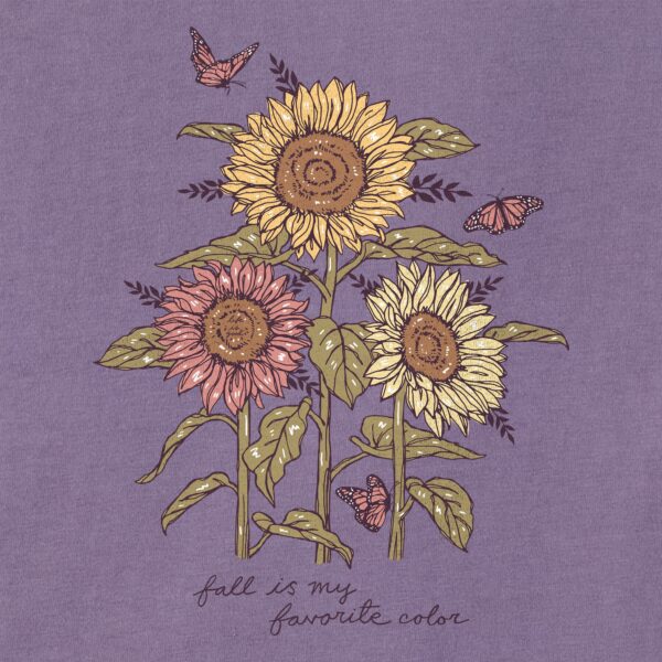 Women's Fall is my Favorite Sunflowers Long Sleeve Crusher Vee - Image 2