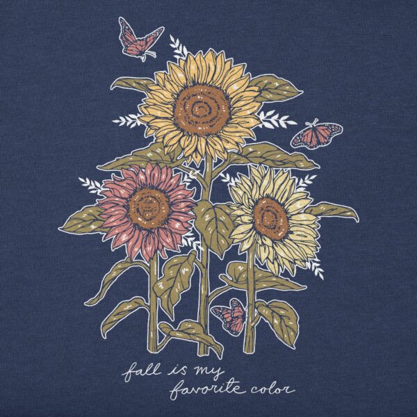 Women's Fall is my Favorite Sunflowers Long Sleeve Crusher Vee - Image 6