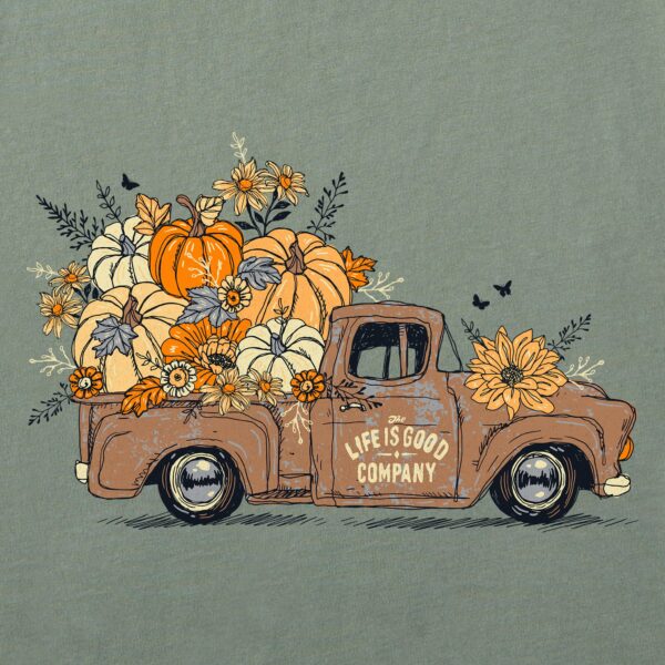 Women's Fall Flowers & Pumpkins Pickup Crusher Boxy Hoodie - Image 2