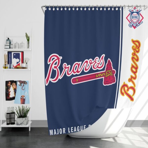 Atlanta Braves MLB Baseball National League Bath Shower Curtain - Image 2