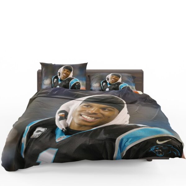 Cam Newton Quarterback Carolina Panthers Nfl Bedding Set - Image 2