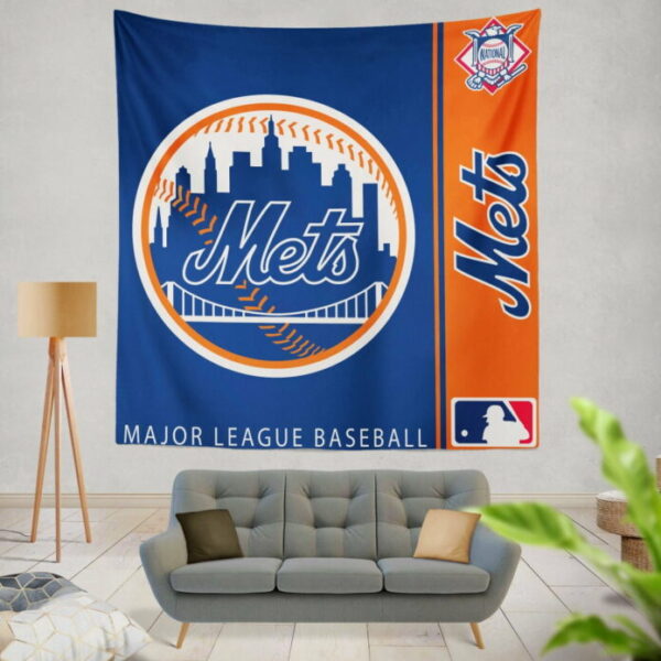 New York Mets MLB Baseball National League Wall Hanging Tapestry - Image 2