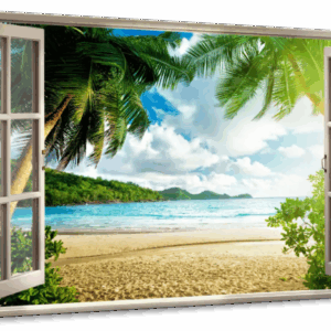 Window To Lush Beach Wall Art