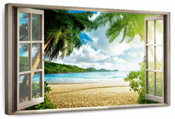 Window To Lush Beach Wall Art