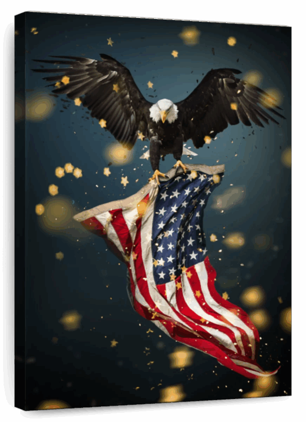 Eagle Carrying USA Flag Wall Art
