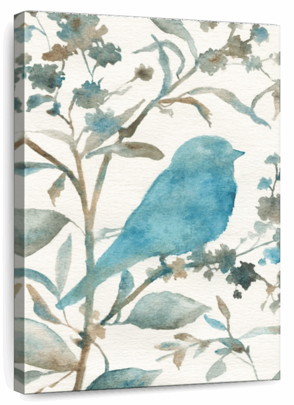 Teal Bluebird Silhouette III Wall Art
